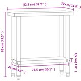  Kuhinjski radni stol 82,5x30x85 cm od nehrđajućeg čelika | shoptok.hr