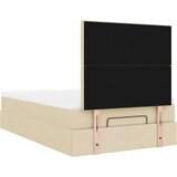 vidaXL Otomanski okvir kreveta s madracem krem 120x200cm od tkanine | shoptok.hr