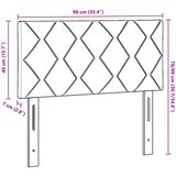 vidaXL Naslon za glavu Dizajn dijamantskih blokova Crna 90 cm Tkanina | shoptok.hr