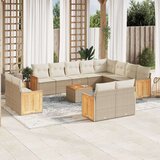  13-dijelni set vrtnih sofa s jastucima poliratan Bež | shoptok.hr