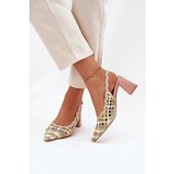 Boto Woven Block Heel Sandals Pink Ebina | shoptok.hr