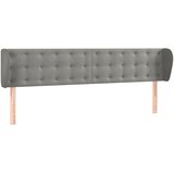  Uzglavlje s ušima svjetlosivo 163x23x78/88 cm baršunasto | shoptok.hr
