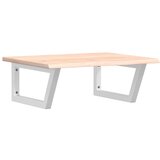  Zidna polica za umivaonik od čelika i masivne hrastovine Smeđa 60 x 50 x 2 cm | shoptok.hr