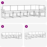  Set vanjskih sofa 6 kom. Bijela i svjetlosiva Smeđa 308 x 130,5 x 73 cm | Shoptok.si