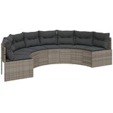  Vrtna sofa sa stolom i jastucima polukružna siva od poliratana | shoptok.hr