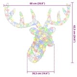vidaXL Glava jelena šareni 60 cm Akril | shoptok.hr