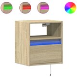 Maison Chic Stenska TV omarica - TV stojalo - Televizijska omarica z LED lučkami sonoma hrast 41x31x45 cm, (21701015) Cene