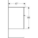 Geberit nizka omarica z dvema predaloma Smyle Square, mat lava | Shoptok.si