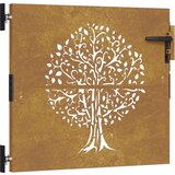  Vrtna vrata 85 x 75 cm od čelika COR-TEN s uzorkom stabla | shoptok.hr