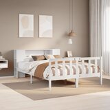 vidaXL Krevet s regalom z knjige bez madraca bijeli 160x200cm borovina Cijene