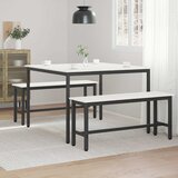  Stol za objedovanje Bijelo 110 x 110 x 75 cm Čvrsto borovo drvo | shoptok.hr