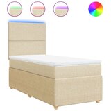  Krevet s oprugama i madracem krem 90 x 190 cm od tkanine | shoptok.hr