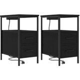  Noćni ormar 2 pcs Crni hrast 30 x 48 x 61 cm Konstruirano drvo | shoptok.hr