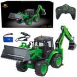  Remote Control Backhoe Loader RC Lights Sound Green Huina 1:14 | shoptok.hr