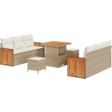 vidaXL 9-dijelni set vrtnih sofa s jastučićima bež poli ratan akacija | shoptok.hr