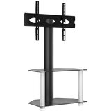 Maison Chic Kotno TV stojalo - Televizijska omarica - TV omarica 2-nadstropno za 32-70" črno in srebrno, (21700968) Cene