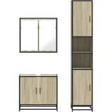  3-dijelni set kupaonskog namještaja boja hrasta sonome drveni | shoptok.hr