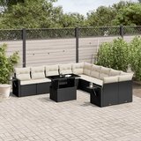 vidaXL 11-dijelni set vrtnih sofa od poliratana s jastucima crni | shoptok.hr