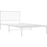  Metalni okvir za krevet s uzglavljem bijeli 100x200 cm | shoptok.hr