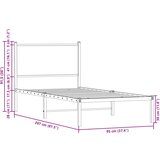  Metalni okvir kreveta bez madraca boja hrasta 90x200 cm | shoptok.hr