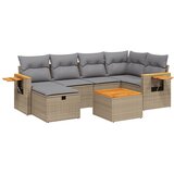  7-dijelni set vrtnih sofa s jastucima bež od poliratana | shoptok.hr