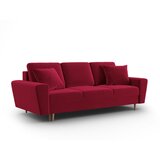 Cosmopolitan Design Rdeča žametna raztegljiva sedežna garnitura s prostorom za shranjevanje 235 cm Kyoto – | Shoptok.si