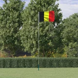 vidaXL Belgijska zastava i jarbol 5 5 m aluminijski