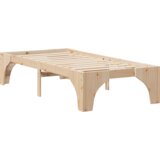 vidaXL Posteljni okvir Rjava 100 x 200 cm Trdna borovina | Shoptok.si