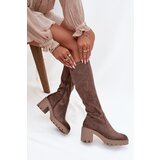 VINCEZA Knee-high eco suede boots on a heel | shoptok.hr