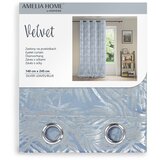 Curtain SILVERLEAVES color blue printed style glamor silver eyelets velvet 140x245 AmeliaHome | shoptok.hr