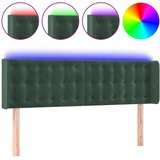 vidaXL LED posteljno vzglavje temno zeleno 147x16x78/88 cm žamet, (20951777) Cene