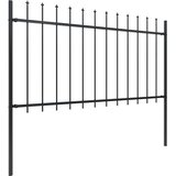  Vrtna ograda s vrhom koplja Čelik 1426x100 cm Crna | shoptok.hr