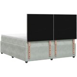  LED okvir za krevet s madracem Svjetlosiva 180 x 200 cm Baršun - Svjetlosiva 180 x 200 cm Dizajn s rombovima | shoptok.hr