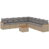  10-dijelni set vrtnih sofa s jastucima bež od poliratana | shoptok.hr