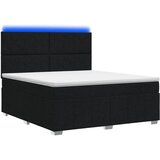  LED okvir za krevet s madracem Crna 180 x 200 cm Tkanina - Crna 180 x 200 cm Dizajn s rombovima | shoptok.hr