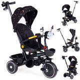 ECO TOYS Dječji tricikl sa okretnim sjedalom, ručkom za guranje, crna, | shoptok.hr
