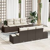 vidaXL Sjedeća garnitura za vrt 7 pcs Smeđa, krem 55 x 55 x 37 cm | shoptok.hr