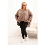 Kesi Włoski Women's Plus Size sweater with acrylic, loose fit and 3/4 sleeve fango | Shoptok.si