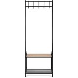 YES EVERYDAY Črn/v naravni barvi kovinski stenski obešalnik s polico 64,5 cm Haldor – | Shoptok.si
