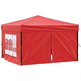 vidaXL Zložljiv vrtni šotor s stranicami rdeč 3x3 m | Shoptok.si