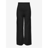 Only Black Women's Ribbed Wide Trousers Cata - Women | shoptok.hr