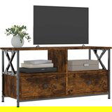 TV omarica dimljeni hrast 90x33x45 cm inženirski les in železo, (20734766) | Shoptok.si