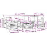  Set vanjskih sofa 8 kom. Bijela i krem Poliester | shoptok.hr