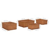  4-dijelni set uklapajućih košara od vrbe smeđi | shoptok.hr