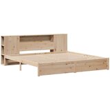 vidaXL Krevet s regalom za knjige bez madraca 200 x 200 cm od borovine | shoptok.hr