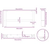  Noge za klub stolić bijele 2 kom 70 x (30-31) cm čelik | shoptok.hr