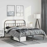  Metalni okvir za krevet s uzglavljem crni 150x200 cm | shoptok.hr