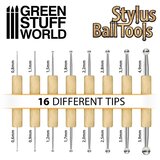 Green Stuff World Metal Ball Stylus Sculpting Tool Set x8 | Set metalnih kugličastih alata za modeliranje x8 | Eponuda.com
