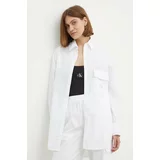 Calvin Klein Jeans Bombažna srajca ženska, bela barva, J20J223867