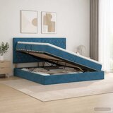  Krevet s madracem i skladištem Tamno plava 200 x 200 cm Baršun | shoptok.hr